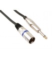 HQ-Power Xlr-kabel - xlr mannelijk naar jack 6.35 mm - mono - 6 m