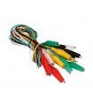 Set met 10 kabels (50 cm, 5 kleuren) met geÏsoleerde krokodillenklemmen - 27 mm