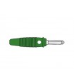 Hirschmann Hq mating connector 4mm with transverse hole and screw / green (bula 20k)